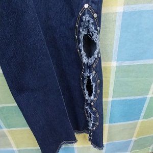 2735 Size 22 Blue Point High Waist Studded Jeans